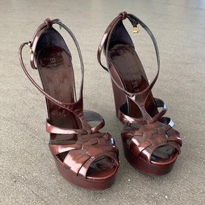 Burberry Plum Platform Heels